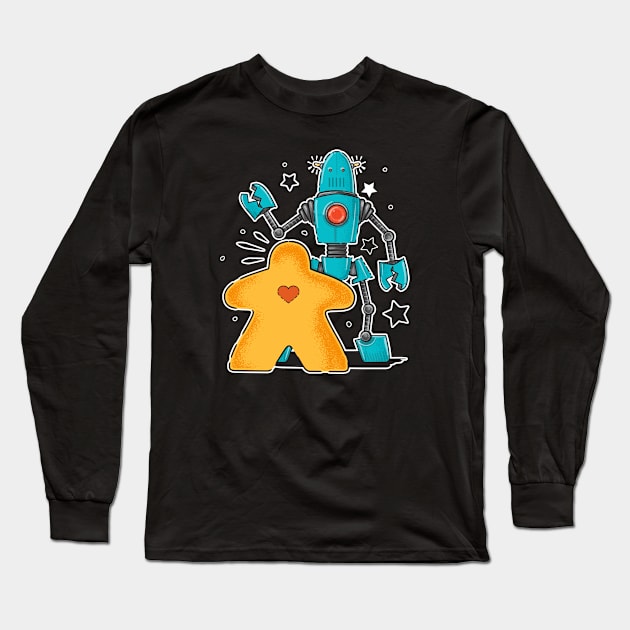 Meeple vs Automa-Meeple Long Sleeve T-Shirt by east coast meeple